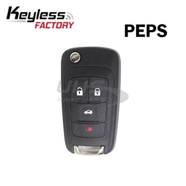M9 2010-2019 GM / 4-Button Flip Key / PEPS / PN: 5912555 / OHT01060512 (RFK-GM-PRX4)