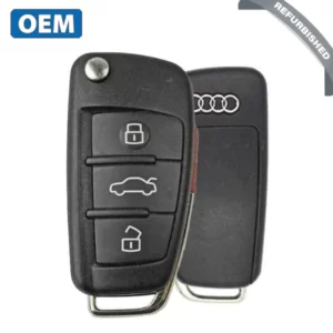 E11 2006-2015 Audi / 4-Button Flip Key / PN: 4F0837220AG / IYZ 3314 / 315 Mhz (OEM Refurb)